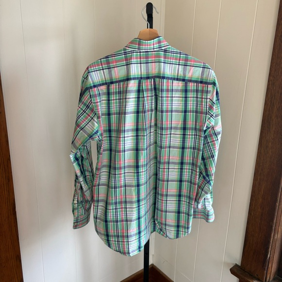 Vineyard Vines Green Plaid Whale Long Sleeve Button Down Casual Shirt Mens Small - Picture 9 of 9